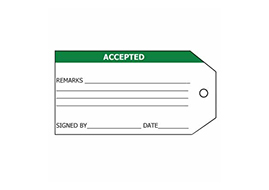 Lockout Tags Tear Proof Single Sided PSP122TP - Accepted